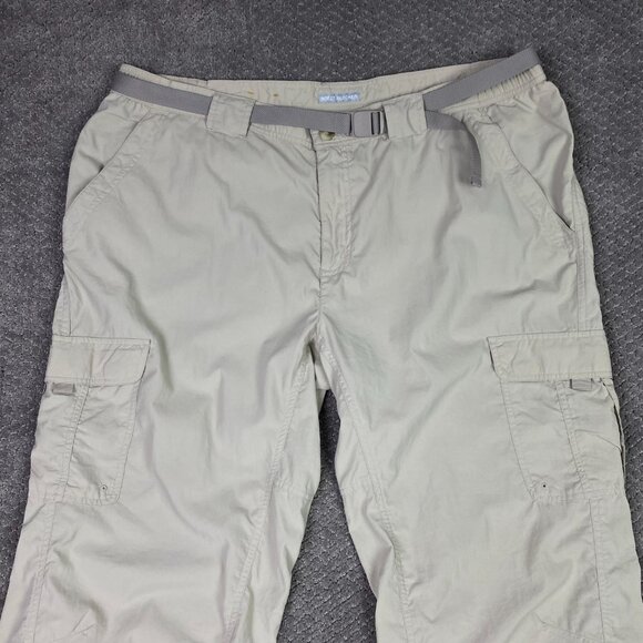 Columbia Insect Blocker Cargo Pants Men's XXL 34 Beige Belted Hiking Outdoor - Picture 2 of 15